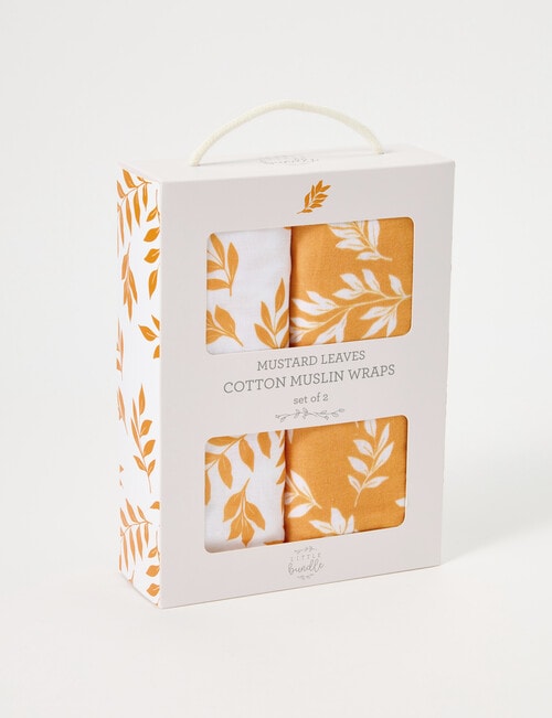 Little Bundle Muslin Wrap, 2-Pack, Mustard Leaves product photo View 03 L