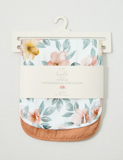 Little Bundle Muslin Burp Cloth, 2-Pack, Camellia product photo View 03 L