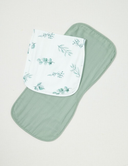 Little Bundle Muslin Burp Cloth, 2-Pack, Eucalyptus product photo