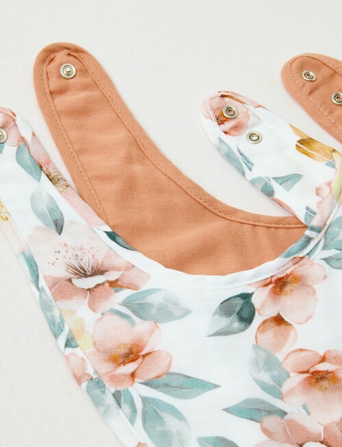 Little Bundle Muslin Dribble Bib, 2-Pack, Camellia product photo View 02 L
