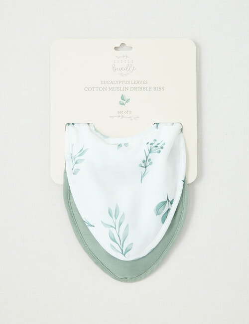 Little Bundle Muslin Dribble Bib, 2-Pack, Eucalyptus product photo View 03 L