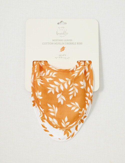 Little Bundle Muslin Dribble Bib, 2-Pack, Must Leaves product photo View 03 L