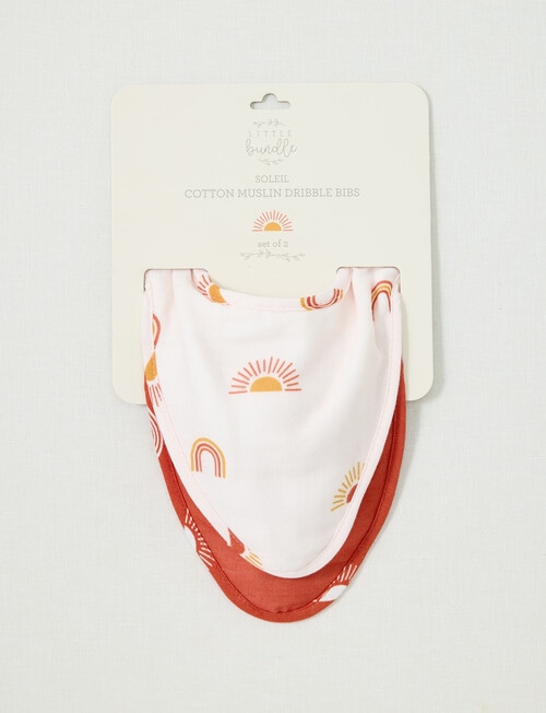Little Bundle Muslin Dribble Bib, 2-Pack, Soleil product photo View 03 L