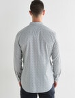L+L Dobby Geo Floral Long Sleeve Shirt, Grey product photo View 02 S