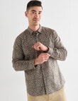 L+L Floral All Over Print Long Sleeve Shirt, Brown product photo