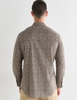 L+L Floral All Over Print Long Sleeve Shirt, Brown product photo View 02 S