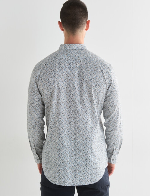 L+L Dobby Geo Floral Long Sleeve Shirt, Grey product photo View 02 L