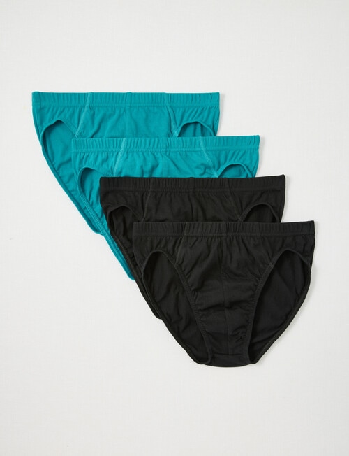 Chisel Cotton Brief, 4-Pack, Black & Teal product photo