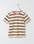 Mac & Ellie Stripe Yarn Dyed Short Sleeve Tee, Rust product photo