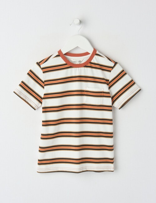 Mac & Ellie Stripe Yarn Dyed Short Sleeve Tee, Rust product photo