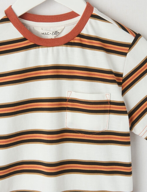 Mac & Ellie Stripe Yarn Dyed Short Sleeve Tee, Rust product photo View 02 L