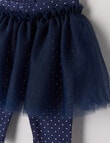Teeny Weeny Dot Pants with Tutu Skirt, Navy product photo View 02 S