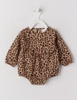 Teeny Weeny Leopard Terry Romper, Brown product photo View 03 S