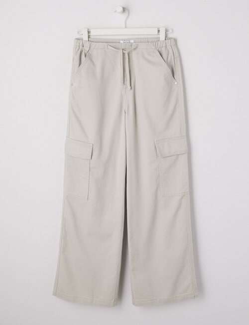 Switch Wide Leg Cargo Jean, Stone product photo
