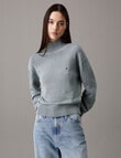 Calvin Klein Monogram Embroidered High Neck Sweater, Lead product photo