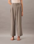 Calvin Klein Tailored Wide Leg Pant, Taupe Grey product photo