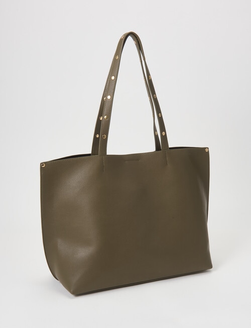 Whistle Accessories Stud Handle Tote Bag, Olive product photo View 02 L
