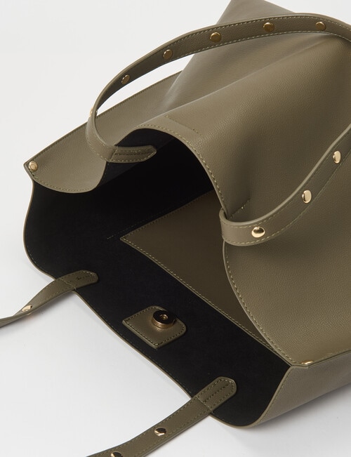 Whistle Accessories Stud Handle Tote Bag, Olive product photo View 05 L