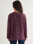 Ella J Honeycomb Batwing Top, Berry product photo View 02 S