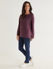 Ella J Honeycomb Batwing Top, Berry product photo View 03 S