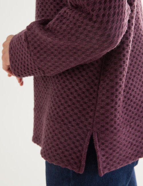 Ella J Honeycomb Batwing Top, Berry product photo View 05 L