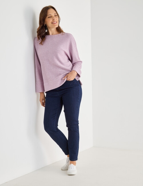 Ella J Honeycomb Batwing Top, Blush product photo View 03 L