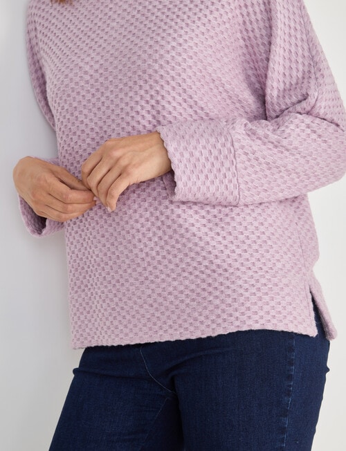 Ella J Honeycomb Batwing Top, Blush product photo View 04 L