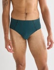 Chisel Verticle Stripe Brief, 2-Pack, Black & Teal product photo