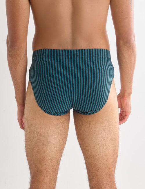 Chisel Verticle Stripe Brief, 2-Pack, Black & Teal product photo View 02 L