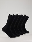 Mazzoni Cotton Rich Rib Dress Sock, 5-Pack, Black product photo