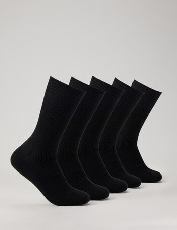 Mazzoni Cotton Rich Rib Dress Sock, 5-Pack, Black product photo