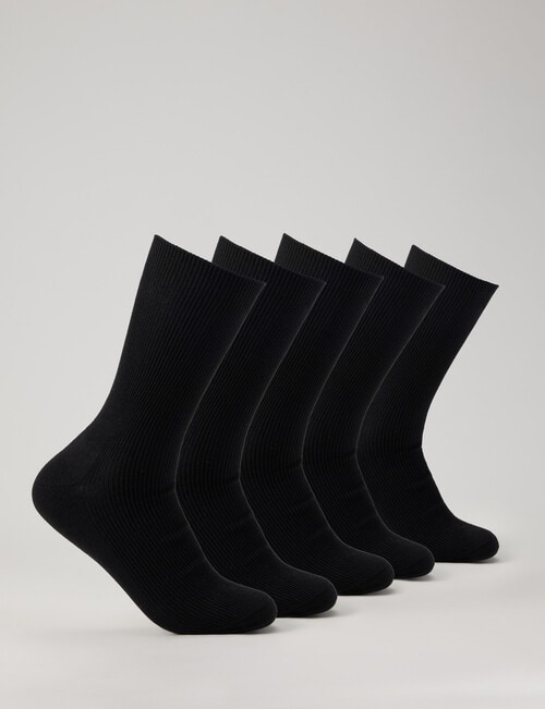 Mazzoni Cotton Rich Rib Dress Sock, 5-Pack, Black product photo