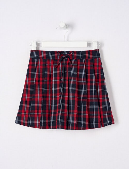 Mac & Ellie Check Pleat Skirt, Navy & Red product photo