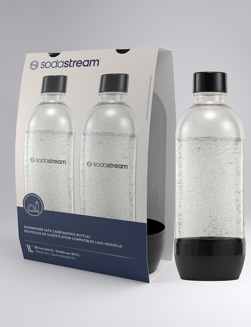 Sodastream 2x 1 litre Carb Bottles, Black product photo