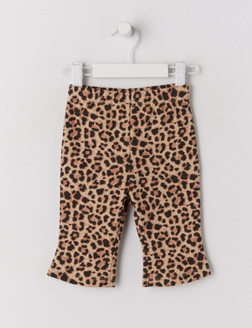 Teeny Weeny Play Time Leopard Fleece Flare Track Pants, Brown product photo
