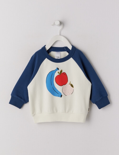 Bonds Banana Blues Soft Thread Fleece Pullover, White product photo