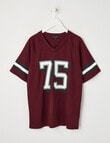 No Issue Mesh Raglan Short Sleeve Tee, Burgundy product photo