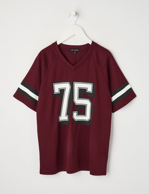 No Issue Mesh Raglan Short Sleeve Tee, Burgundy product photo