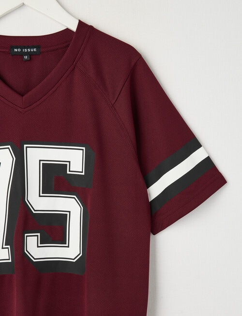 No Issue Mesh Raglan Short Sleeve Tee, Burgundy product photo View 02 L