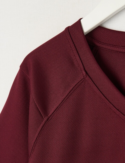 No Issue Mesh Raglan Short Sleeve Tee, Burgundy product photo View 03 L