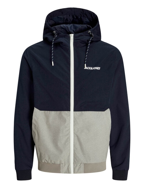 Jack & Jones Rush Hood Corriander Blocking Bomber Jacket, Sky Captain product photo View 03 L