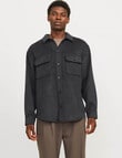 Jack & Jones Bradley Ollie Long Sleeve Overshirt, Black product photo View 02 S