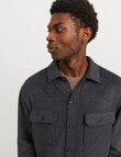 Jack & Jones Bradley Ollie Long Sleeve Overshirt, Black product photo View 03 S
