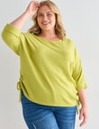 Studio Curve Supersoft Ruched Side Batwing Top, Citron product photo
