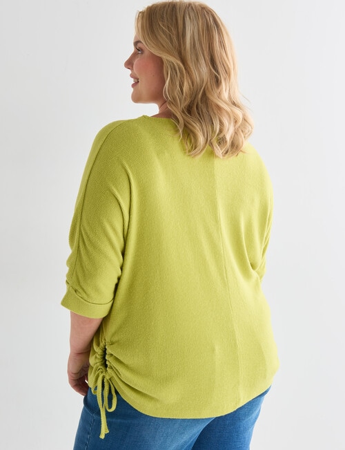 Studio Curve Supersoft Ruched Side Batwing Top, Citron product photo View 02 L