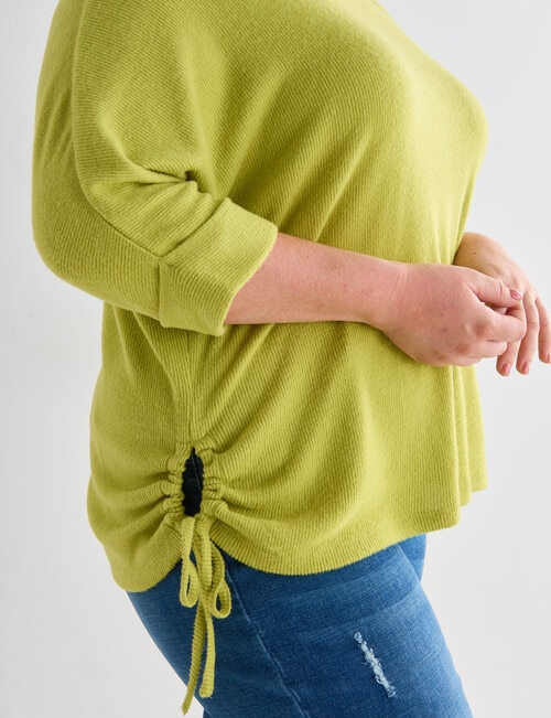 Studio Curve Supersoft Ruched Side Batwing Top, Citron product photo View 04 L