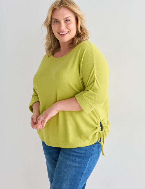 Studio Curve Supersoft Ruched Side Batwing Top, Citron product photo View 05 L