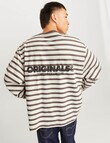 Jack & Jones Striped Crew Neck T-Shirt, Taupe product photo View 02 S