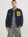 Jack & Jones College Wool Blend Bomber Jacket, Sky Captain product photo