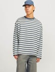 Jack & Jones Striped Crew Neck T-Shirt, Stormy product photo